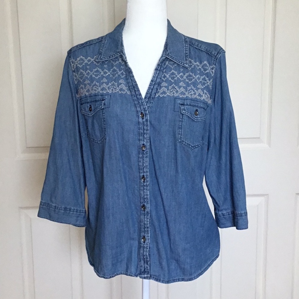 Sonoma lacy denim shirt